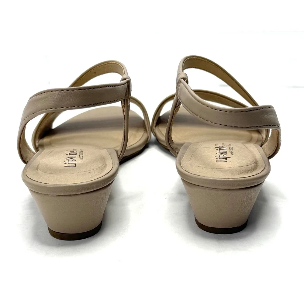 LifeStride Yasmine Strappy Wedge Sandals Heirloom Faux Leather Size 7.5M NWT/BOX